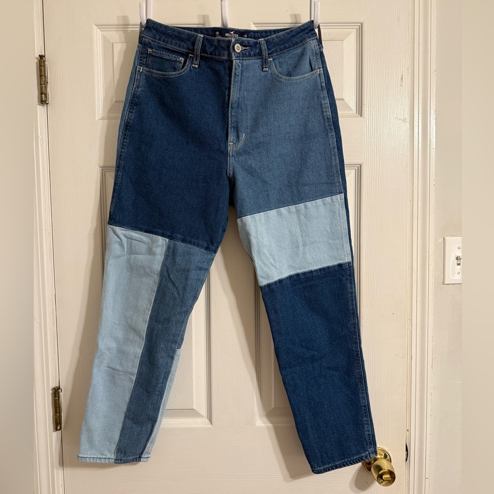 Patchwork Hollister High Rise Mom Jeans New without Tags